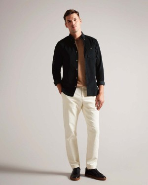 Ted Baker LECCO LS Slim Fit Cord Shirt Dk-navy | 648RZGJAN