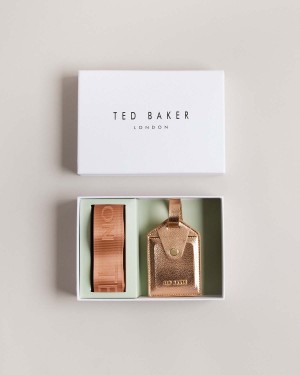 Ted Baker TRAVEEL Metallic Luggage Tag And Curea Rosegold | 234TFIKGN